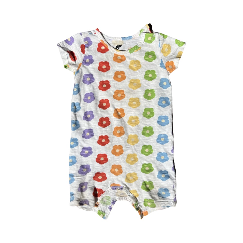 Monica & Andy 12-18m rainbow flower romper